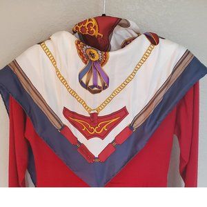 Coach 100% Silk Scarf, Hand-Rolled Edges, Bright Colors